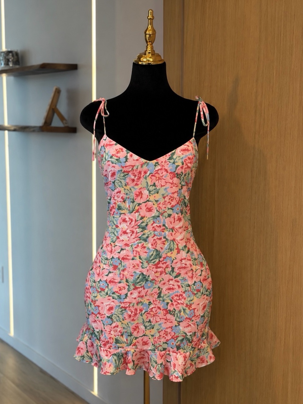 LPA Floral Tie-Strap Slip Mini Dress | Romantic Muse
